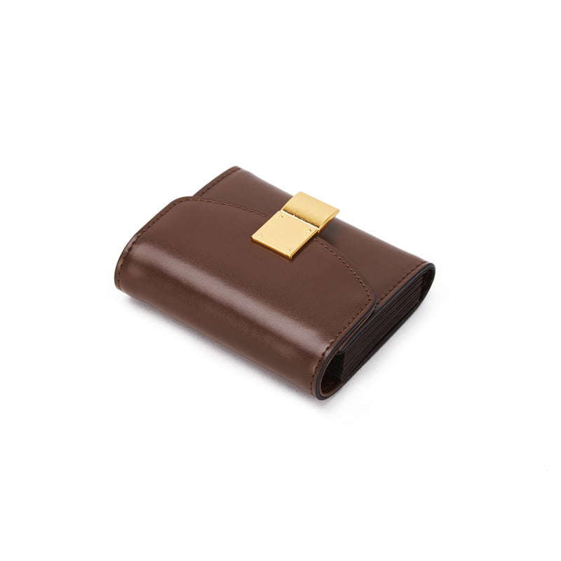 Wholesale Women' s genuine leather multi-card wallet clutch